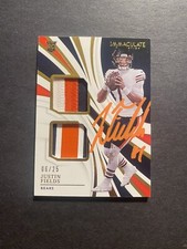 2021 Immaculate Collection Justin Fields On Card IP Auto /25 Gold Dual Patch