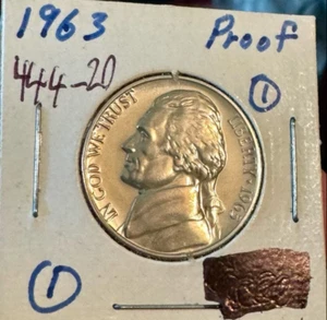 USA 5 Cent 1963-P Jefferson Nickel Proof - Picture 1 of 3