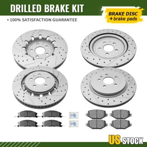 For Ford Explorer Flex Taurus Lincoln MKS Front Rear Brake Rotor And Ceramic Pad - Picture 1 of 7