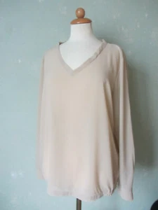 Luisa Cerano Bluse beige langarm Größe 40 L - Bild 1 von 2