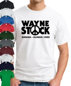WAYNE STOCK T-SHIRT > Wayne's World Funny Slogan Novelty Geek Nerd Men's Top - Picture 1 of 22