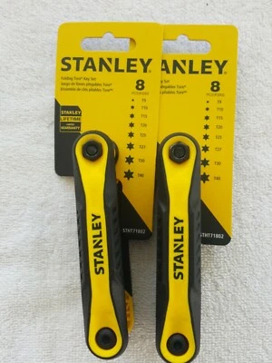 NEW (2 PCK) Stanley STHT71802 Folding Torx Key Set Star Hex 8-Piece T New - Image 1 of 2