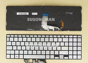 Nuova tastiera UK per ASUS Vivobook X513 laptop retroilluminato senza cornice argento - Foto 1 di 1