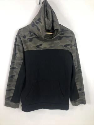 Old Navy Youth XXL 18 Black Green Camouflage Hooded Sweatshirt - Image 1 of 4