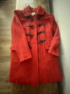 Talbots Pea Coat Womens Size 6P Petite Red Long Sleeve Wool Blend - Picture 1 of 8