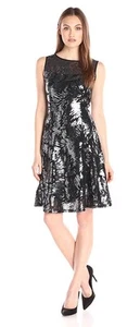 NWT S.L. Fashions Women's Dynamite Sequence Knitted A-Line Tank Bling Dress SZ 8 - Picture 1 of 2
