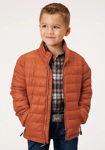 Roper Boys Kids Rust Nylon Crushable Poly Filled Jacket - Picture 1 of 4