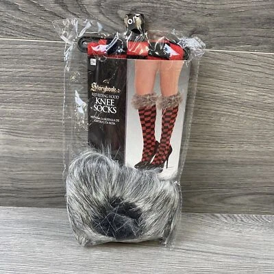 Storybook Red Riding Hood Knee Socks Adult Women's Halloween Costume Accessory - Image 1 of 4