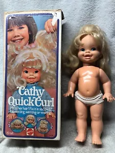 CATHY QUICK CURL DOLL vintage mattel 15" box 1974 - Picture 1 of 4