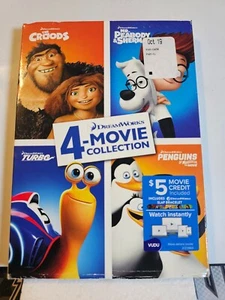 4-Movie Collection: The Croods/Mr. Peabody & Sherman/Turbo/Penguins of (DVD) - Picture 1 of 6
