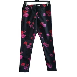 Gap Kids 1969 Legging Jeans Girls Size 18 Regular Dark Floral Black Red Pink - Picture 1 of 9