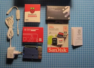 Raspberry pi 4 8gb Starter Kit Completo + Aluminium Armor Case dissipatore - Immagine 1 di 4