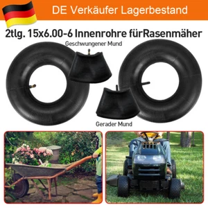 2x Luftschlauch Aufsitzmäher 15x6.00-6 Reifenschlauch Winkelventil Rasentraktor - Bild 1 von 5