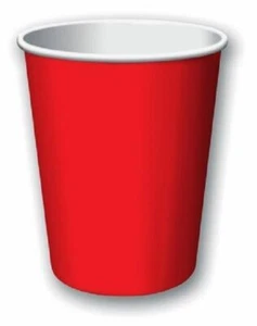 Classic Red 9 oz Hot Cold Paper Cups 8 Ct - Picture 1 of 1