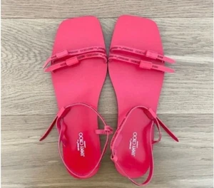 Off white Jimmy Choo Charlie Logo Strap Sandals Red Sz 38 - Picture 1 of 9