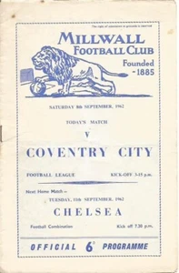 MILLWALL v COVENTRY CITY 8th SEPTEMBER 1962 - Picture 1 of 2