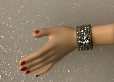 Barbie Plastic Silver Cuff Bracelet Jewelry - Image 1 of 4