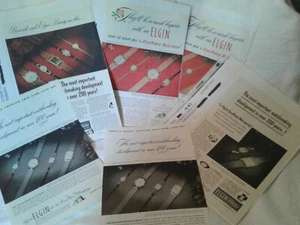 Set of 6 Vintage Elgin Watches Advertising Pages - Picture 1 of 5