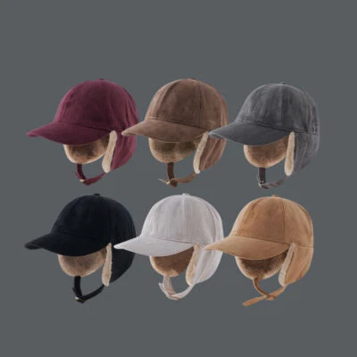 Unisex Ajustable Cálido Piloto Gorra Sombrero Forrado Bombardero Sombrero con Orejeras Invierno Foto 1 de 4