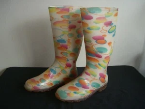 MULTICOLOURED WELLINGTON BOOTS WELLIES NEW UK 6 EU 39 G&G MADE IN ITALY - Picture 1 of 24