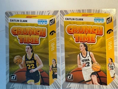 Conjunto de 2 cartões CAITLIN CLARK Panini Donruss Crunch Time 2024 SS-CT1 e SS-CT2 - Imagem 1 de 4