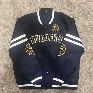 Denver Nuggets Ultra Game Full Snap Satin Bomber Jacket Men’s NBA XL NWT - Picture 1 of 13