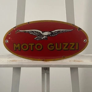 Letrero esmaltado Moto Guzzi - 46x22 cm (18,1x8,7") - Bonita señalización... - Imagen 1 de 14