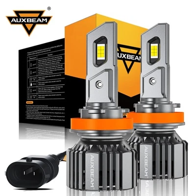 AUXBEAM H11 CSP LED Headlight Bulb White Low Beam Kit 28000LM Super Bright White - Image 1 of 4