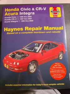 Haynes Repair Manual Honda Civic 96-00, CRV 97-01, Acura Integra 94-00 - Foto 1 di 3