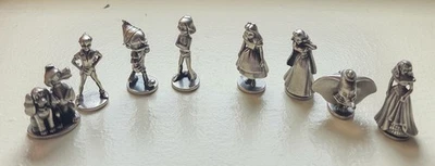 2001 Monopoly Disney Edition Replacement Character Pieces Tokens Set of 8 Pewter - Image 1 of 4