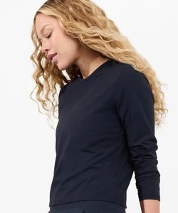 Athleta Damen Essential Longtop Atmungsaktiv Supima Stretch Navy Blau XS NEU - Bild 1 von 8