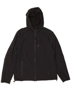 JACK & JONES Mens Hooded Rain Jacket UK 40 Large Black Polyester CY70 - Picture 1 of 3