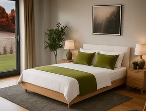 Plüsch Samt Bett Läufer, Überwurf Bett Schal doppelseitig Handarbeit in Großbritannien. - Bild 1 von 48