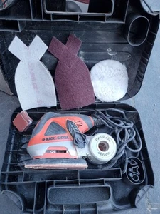 Black And Decker Ka270 Corded Electric Palm Sander In Case Attachments Orbital - Picture 1 of 6