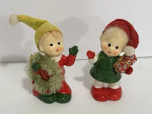  2 Vintage Napco Christmas Elf Figures # 9754  - Picture 1 of 5