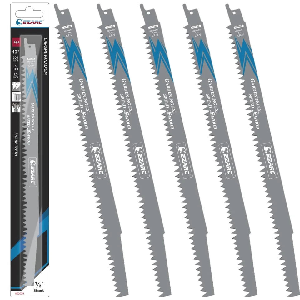 EZARC Holz-Säbelsägeblätter | Chrom-Vanadium-Stahl | 5tlg Set