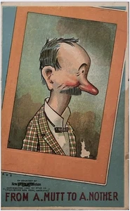 Postal publicada de MUTT & JEFF "De A. Mutt a A. Nother" en relieve 1910 - Imagen 1 de 2