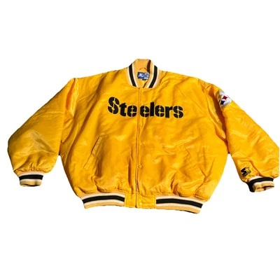 Abrigo Chaqueta Starter Pittsburgh Steelers Amarillo Satinado De Colección NFL 4XL Foto 1 de 4