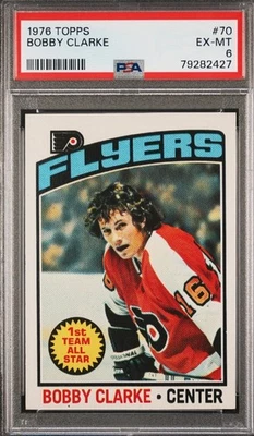 PSA 6 1976 Topps Bobby Clarke #70 Philadelphia Flyers 79282427 New Holder All St - Image 1 of 2