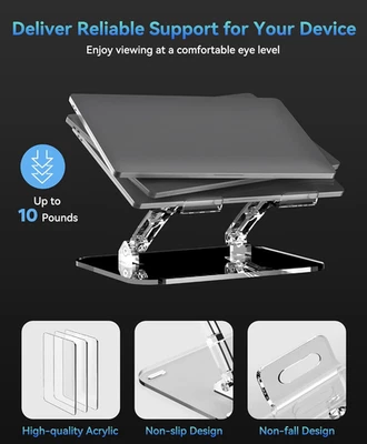 Adjustable Foldable Laptop Stand, Portable Ergonomic Computer Stand for Lapto... - Image 1 of 4