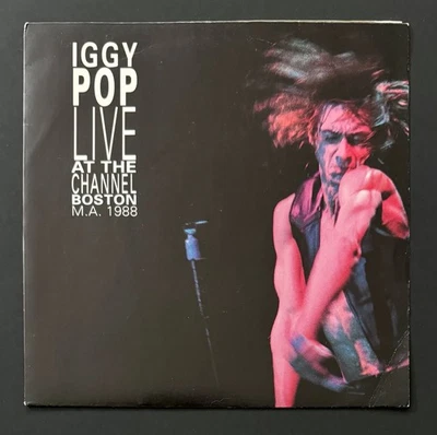 IGGY POP Live at the Channel Boston 1988 Vinyl Record 45 Pic Sleeve Green Disc - Image 1 of 2