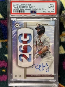 2024 Topps Luminaries Paul Goldschmidt Home Run Kings Auto Patch /15 - PSA 9 - Picture 1 of 4