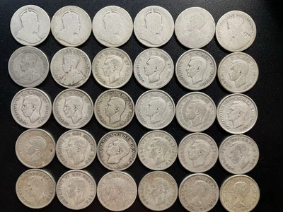 THIRTY PIECES OF SILVER BELOW MELT - EARLY (PRE 1967 CANADA QUARTERS) - Image 1 of 2