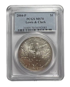 2004-P Lewis & Clark Expedition S$1 Commemorative Silver Dollar PCGS MS70 - Picture 1 of 5