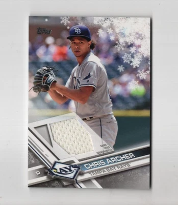 CHRIS ARCHER 2017 TOPPS BASEBALL WALMART HOLIDAY MEGA BASEBALL RELIC PATCH RAYS - Image 1 of 2
