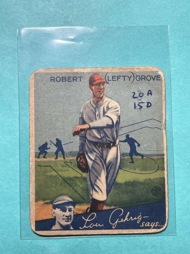 Tarjeta Goudey Lefty Grove 1934 #19-Medias Rojas de Boston-grado bajo Foto 1 de 2