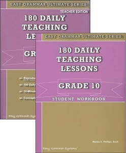 Easy Grammar Ultimate Series: 180 Daily Teach Grade 10 SET Teacher and Workbook - Imagen 1 de 1