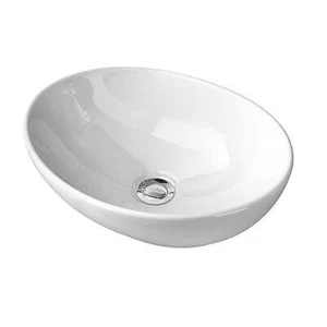 Della Francesca Ceramic Bathroom Basin Vanity Sink Oval Above Counter Top Mount - Picture 1 of 6