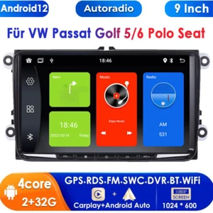 Autoradio Carplay für VW Passat Golf 5/6 Polo Seat DAB Sat Nav GPS Radio WiFi BT - Bild 1 von 12