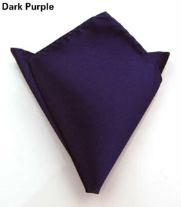 Men's Satin Silk Pocket Square Hankie Hankerchief Wedding Party Formal Suit - Picture 1 of 29